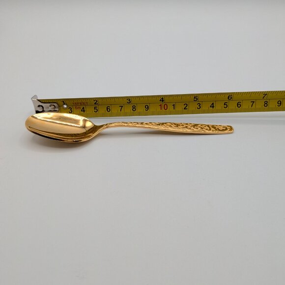Americana Golden Heritage Flatware Golden Scroll 7 Teaspoons 6" Vintage - Picture 7 of 8